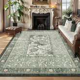 GarveeHome front view showing Provence sage green rug enhancing room decor