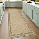 GarveeHome front view of tan scalloped runner showing clean modern look