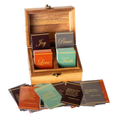 Gaucha Designs acacia wood box front view showing elegant finish and gift appeal