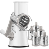 Geedel front view showing whole grater and ergonomic handle benefit
