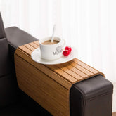 GEHE bamboo arm tray front view showing clean surface and stability