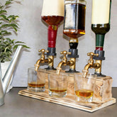 Generic wood dispenser front view showing rustic aesthetic and sturdy design benefit