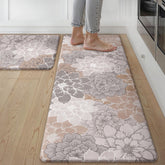 GENIMO front view of the taupe grey 2-piece mats shows cushioned comfort