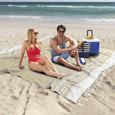 Genovega towel front folded showing bright color and quick-dry benefit