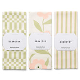 GEOMETRY front packaging showing Meadowlight three-pack and quick-dry benefit