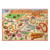 Gertmenian rug front view showing Radiator Springs scene and bright colors for play