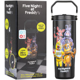 Get Trend FNaF tumbler front showing Freddy graphic and durable appeal