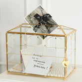 Giadun front view gold glass card box showing elegant display and organized storage