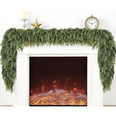 GIAUMA cedar garland full mantel display adds instant festive depth