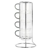 Gibson Soho Lounge front view showing four cups and metal rack, neat countertop storage benefit