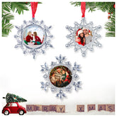 GIFTIO snowflake ornament front view showing decorative silhouette and shine