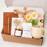 Giftissimo white Daisy box front view showing elegant presentation and instant comfort