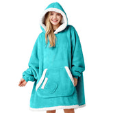 Giggling Getup front view aqua showing cozy fit and full coverage