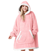 Giggling Getup front view hoodie blanket showing cozy fit and coverage