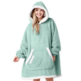 Giggling Getup front view hoodie sage shows oversized comfort