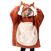 Giggling Getup front view showing oversized hood and cozy fit benefit warmth