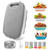 Gintan front view folded cutting board showing compact portability and neat storage