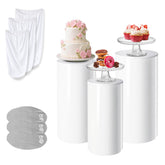 Gladeup front view white cylinder stand showing elegant display benefit