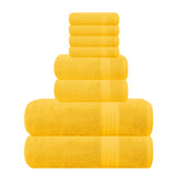 GLAMBURG front view of full towel set showing must-have colors and coordinated look
