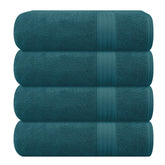 GLAMBURG teal towel set front view showing neat packaging and color