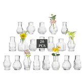 Glasseam front packaging showing 20-piece clear vases with organized benefit