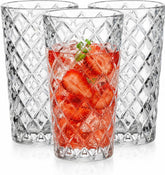 Glaver's front view of set of ten highball glasses, elegant table-ready look