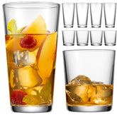 Glaver's front view of the full eight-piece glassware set showcasing versatility