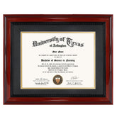 GMFrames front view cherry diploma frame showing classic presentation benefit