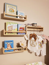 Gneric front view of four mounted shelves showing tidy display benefit