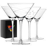 Gnimihz front view of four glasses in gift box showing polished presentation benefit