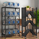 GOARLPEY front view of 4-tier metal shelf showing sturdy frame and shelves