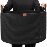 GOCAN front view of cotton rope basket showing shape and capacity