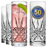 Godinger front packaging showing set of four glasses and elegant presentation benefits