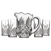 Godinger pitcher front view showing crystal brilliance and pour benefit