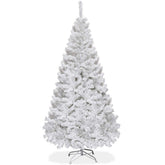 GOFLAME front view of 5ft white tree showing full frosted look and festive benefit