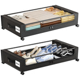 GoFujuco front view of XXL under-bed storage showing capacity and neat organization
