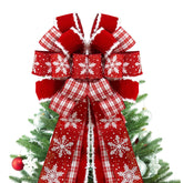 GOGOSY front view red velvet bow showing festive topper appeal