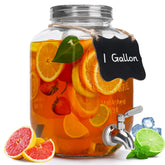Goldfishwa front view of glass dispenser showing elegant serving and durability