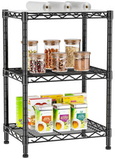 Golpart front view of assembled shelf showing compact storage benefit