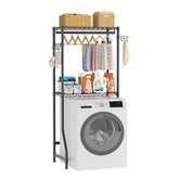 Golpart front view of assembled rack showing organized shelves and space saving
