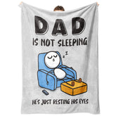 GoMelley blanket front showing humorous message and cozy look, provides cheerful warmth