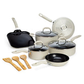 Goodful front view showing full 12-piece set and cream finish for kitchen upgrade