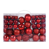 GOODLYGHTS front packaging showing 100 red ornaments and easy-carry benefit