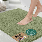 GORILLA GRIP front view showing sage green bath rug and cozy look