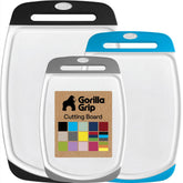 GORILLA GRIP front display of three reversible boards showing color options and sizes