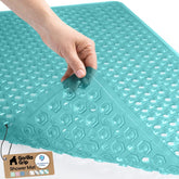 GORILLA GRIP front packaging showing clear turquoise mat and size benefits