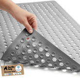 GORILLA GRIP front view of gray mat showing shape and fit benefit