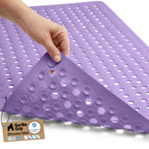 GORILLA GRIP front view of purple opaque mat showing overall shape and coverage benefit