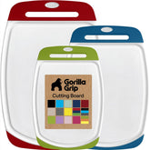GORILLA GRIP front view of three colored boards showing durable set benefits