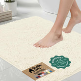 GORILLA GRIP front view showing ivory rug, comfortable bath entry